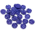 Cabochon tondi in resina druzy blu scuro per creazione gioielli e inserti anelli - S / Blu scuro