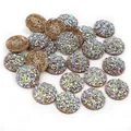 Cabochon rotondi in resina druzy oro e iridati per la creazione di gioielli fai da te - 8mm / Oro Cangiante