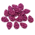 Cristaux de résine druzy magenta en forme de goutte avec motif étoilé pour DIY - 10x14mm / Violet Rose