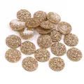 Runde 12mm goldene Glitzer-Cabochons aus Harz für DIY-Schmuck und Modezubehör - Hellgold (Stil 17)