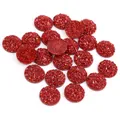 Rote Glitzer-Harz-Rundsteine für DIY-Schmuck und Bastelarbeiten, flache Rückseite - Echtes Rot (Stil 19)