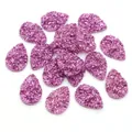 Cabochons en résine druzy en forme de poire rose rouge pour bijoux DIY - 10x14mm / Rose rouge