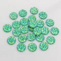 24pcs 12mm bright green round resin cabochons with pineapple facet for DIY jewelry making - Bright Green (G5-10)