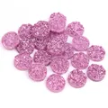 Cabochon in resina druzy viola a fondo piatto con glitter per gioielli fai da te - S / Fucsia