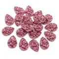 Cristal goutte en résine rose violet brillant pour la création de bijoux DIY créatif - 13x18mm / Rose Violet