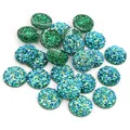 Cabochon in resina con glitter verdi e verde acqua per creazioni di gioielli DIY - 8mm / Teal Druzy