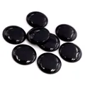 Poliertes schwarzes Harz-Oval-Flachrücken-Cabochon-Set aus 7 Teilen für DIY-Schmuck - Schwarz (G4-01)