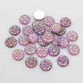 Iridescent purple 12mm resin pineapple cut flatback rhinestones for DIY crafts - Purple Iridescent (G6-25)