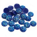 Cabochon rotondi in resina druzy blu scuro 8-12mm con glitter per gioielli fai-da-te - 8mm / Blu Scuro Glitterato