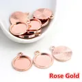 Bases de colgante circular en aleación de oro rosa para creación de joyas DIY y gemas - Bucle Simple (8mm) / Rosa oro