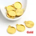 Bases de colgante redondas de aleación dorada para joyería DIY con textura radial - Bucle Simple (10mm) / Dorado