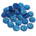 Cabochon in resina druzy blu scuro con finitura scintillante per creazione di gioielli - 8mm / Blu Reale Glitterato