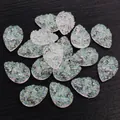 Cabochons en résine en forme de goutte d'eau blanc irisé avec texture de pierre - 10x14mm / Blanc Irisé