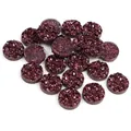 Cabochon tondi 8-12mm in resina rosso vino druzy a fondo piatto con trama scintillante - S / Borgogna