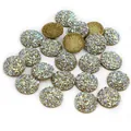 Cabochon tondi in resina druzy scintillante per gioielli DIY e nail art - 8mm / Glitter Oro Iridescente