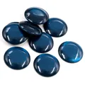 Cabochons ronds de 25mm en résine avec effet œil de chat bleu pour création de bijoux - Bleu Lagon (V7-51)