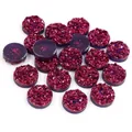 Cabochon tondi piatti in resina druzy viola con texture di cristallo per gioielli fai-da-te - S / Viola Rosa