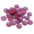 Cabochon rotondi in resina druzy viola e rosa per la creazione di gioielli fai da te - 8mm / Glitter rosa rosso