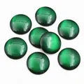 Perles cabochons rondes plates 25mm en résine vert foncé polie pour bijoux DIY - Vert Foncé (T4-36)