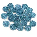 Cabochon in resina druzy blu glitterato da 8-12mm per gioielli fai da te e artigianato - S / Blu Iridescente