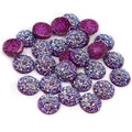 Cabochon in resina glitterata viola e multicolore per creazione gioielli fai-da-te - 8mm / Viola Oro Druzy
