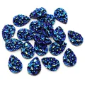 Cabochons en résine goutte d'eau dégradé bleu-violet avec reflets irisés - 10x14mm / Dégradé Bleu Violet