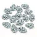 Gray druzy resin teardrop charms with crystalline texture for DIY jewelry making - Light Gray (21)
