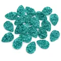 Cabochons en résine goutte d'eau bleu menthe scintillants pour bijoux et artisanat - 10x14mm / Bleu lac