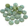Ciondoli tondi in resina druzy verde per creazione di gioielli fai-da-te e nail art - 8mm (0.13g/Pezzo) / Verde Erba Druzy