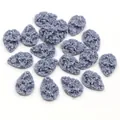 Grey teardrop resin cabochons with crystal texture for DIY jewelry making accessories - Grey(25)
