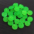 Cabochon rotondi in resina druzy verde neon a base piatta per creazione gioielli fai da te - S / Verde Neon