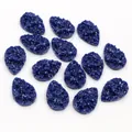 Dark blue teardrop resin pendants with faux druzy texture for DIY jewelry making - Dark Blue (26)