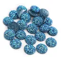 Ciondoli tondi in resina druzy blu per la creazione di gioielli fai-da-te e ornamenti - 8mm / Blu Lago Druzy