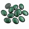 Deep green oval resin cabochon gemstones with polished smooth finish for DIY jewelry - Deep Green Cabochon Style (T3-36)