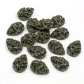 Dark green teardrop resin cabochon with crystal druzy texture for DIY jewelry making - Dark Green (32)