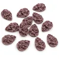 Teardrop resin beads with rough stone texture in dark purple for DIY jewelry crafts - Mauve (33)
