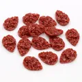 Teardrop dark red-brown resin jewelry components with a crushed stone texture finish - Reddish Brown (34)