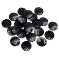 Macro view of black resin flatback cabochons with 3D scale texture for DIY jewelry - 8mm / Black