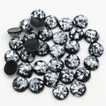 Cabochon neri in resina con inserti in madreperla per creazione gioielli DIY - 8mm / Nero