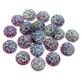 Runde 8-12mm Regenbogen-Harz-Druzy-Cabochons für DIY-Schmuck und Accessoire-Herstellung - Bunt Irisierend (Stil 22)