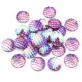 8mm-12mm round iridescent fish scale resin cabochons with aurora gradient finish - 8mm / Light Purple