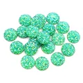 Funkelnde smaragdgrüne 8mm-12mm runde Druzy-Harz-Cabochons für DIY Schmuckherstellung - 8mm / Smaragdgrün (Stil 15)