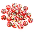 Sparkly red resin cabochons with gold foil flakes for DIY jewelry and crafts - Red Gold Foil with Iridescent Flakes