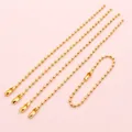 Golden 2mm iron ball chains with connectors for tags and jewelry, 11cm long variety pack - Gold