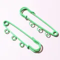 Mint green safety pins with three rings for DIY jewelry making and craft projects - Three-Layer Style / Mint Green