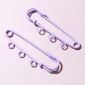 Light purple eco-friendly safety pins with 4 attachment rings for DIY jewelry crafting - Three-Layer Style / Light Purple