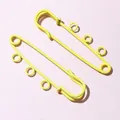 Large lemon yellow safety pins with four loops for DIY jewelry making and pendants - Three-Layer Style / Lemon Yellow