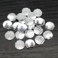 Runde silberne 12mm Meerjungfrau-Harz-Cabochons mit metallischer Struktur für DIY-Schmuck - Silber