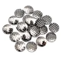 Silberne Fischschuppen-Harz-Cabochons für DIY-Schmuckherstellung und runde Ornamente - Gunmetal-Schwarz
