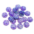Runder 8mm Glitzer-Cabochon aus Harz für DIY-Schmuck mit lila-blauem Farbverlauf - Lila Blau Gold (Stil 28)